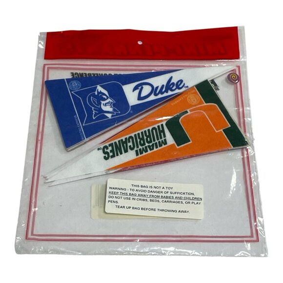 ACC CONFERENCE NCAA MINI 4" x 9" PENNANT  BANNER  SET -SEALED - Picture 2 of 2